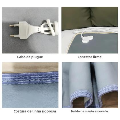 Imagem de Cobertor Elétrico Grosso 220V EU 70x150cm Aquecedor De Cama Térmico Para Inverno Com Termostato