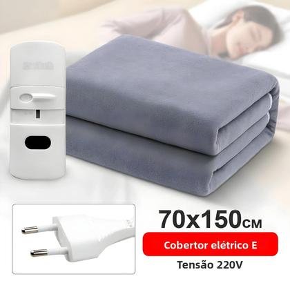 Imagem de Cobertor Elétrico Grosso 220V EU 70x150cm Aquecedor De Cama Térmico Para Inverno Com Termostato