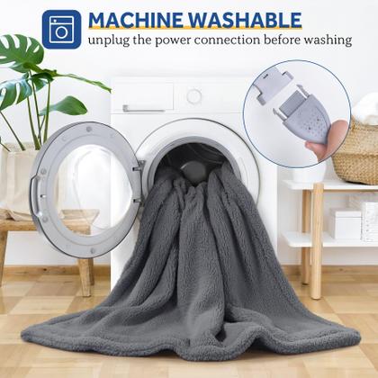 Imagem de Cobertor elétrico Sealy King Size com controle duplo cinza escuro