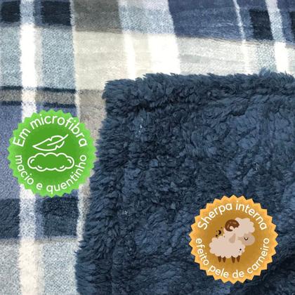 Imagem de Cobertor Finlândia Estampas Casal 1,80m x 2,20m Sherpa e Microfibra Dupla Face