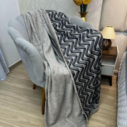 Imagem de Cobertor Finlândia Estampas Casal 1,80m x 2,20m Sherpa e Microfibra Dupla Face