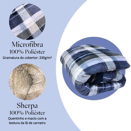 Imagem de Cobertor Finlândia Estampas Casal 1,80m x 2,20m Sherpa e Microfibra Dupla Face