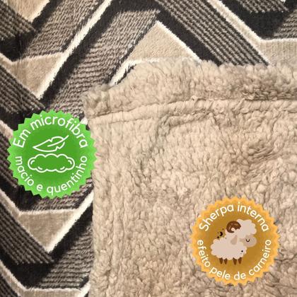 Imagem de Cobertor Finlândia Estampas Casal 1,80m x 2,20m Sherpa e Microfibra Dupla Face