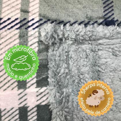 Imagem de Cobertor Finlândia Estampas Casal 1,80m x 2,20m Sherpa e Microfibra Dupla Face