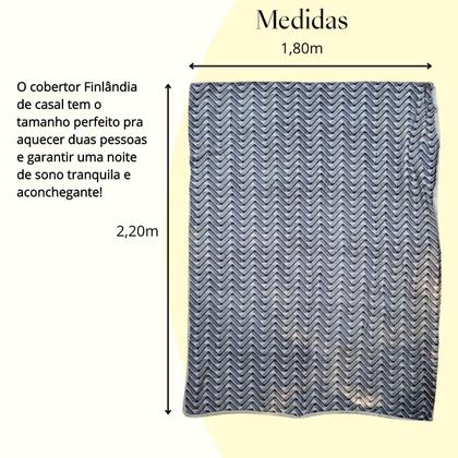 Imagem de Cobertor Finlândia Estampas Casal 1,80m x 2,20m Sherpa e Microfibra Dupla Face