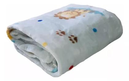 Imagem de Cobertor Flannel Kyor Bebê Menino Leão Jolitex Estampado Azul