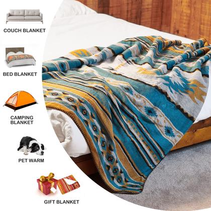 Imagem de Cobertor HORIMOTE HOME com forro sherpa com estampa asteca