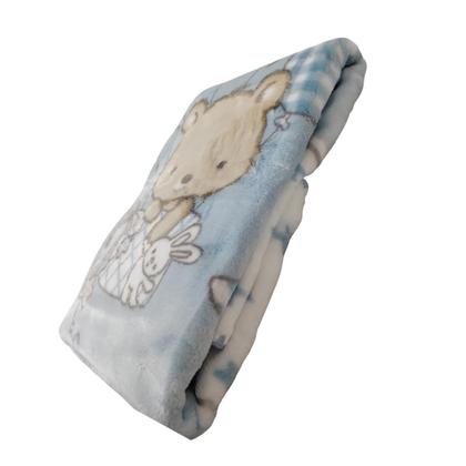 Imagem de Cobertor Infantil Bebê Berço Le Petit Macio Não Alérgico Menino 80 x 1,10 Azul