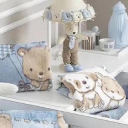 Imagem de Cobertor Infantil Bebê Berço Le Petit Macio Não Alérgico Menino 80 x 1,10 Azul