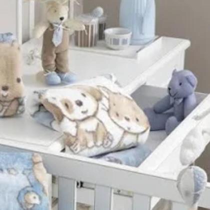 Imagem de Cobertor Infantil Bebê Berço Le Petit Macio Não Alérgico Menino 80 x 1,10 Azul