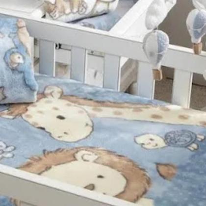 Imagem de Cobertor Infantil Bebê Berço Le Petit Macio Não Alérgico Menino 80 x 1,10 Azul