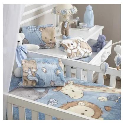 Imagem de Cobertor Infantil Bebê Berço Le Petit Macio Não Alérgico Menino 80 x 1,10 Azul