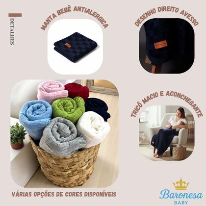 Imagem de Cobertor Infantil Bebê Macio Manta Bebe de Tricô Menina Menino
