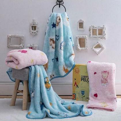 Imagem de Cobertor Infantil Bebê Pelo Alto 90x1,10m Bichinhos Divertidos Jolitex Ternille
