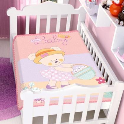 Imagem de Cobertor infantil Jolitex Raschel Ursinha Baby Feminino - Jolitex Ternille