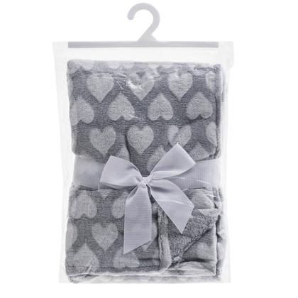 Imagem de Cobertor Infantil Manta Bebê Sonho Corações Cinza