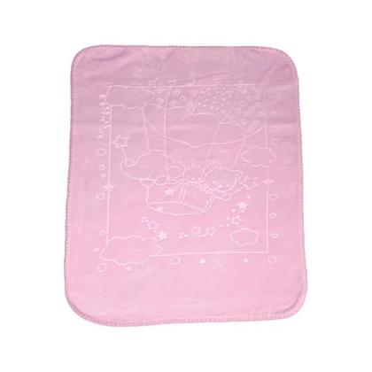 Imagem de Cobertor Infantil Raschel C/Relevo 80x1,10m Balão Rosa Touch Jolitex