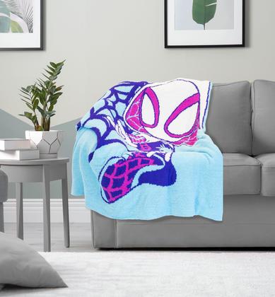 Imagem de Cobertor Jay Franco Marvel Spidey e seus incríveis amigos Ghost Spider Feather Knit Fluffy 130x150cm