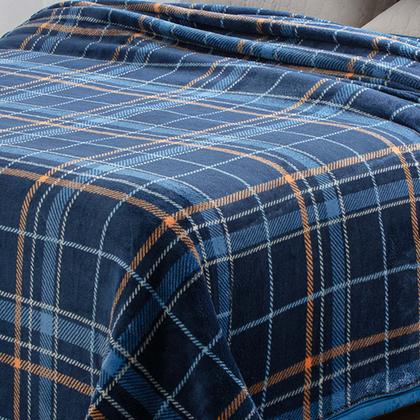 Imagem de Cobertor Jolitex Casal Dyuri Plus 1,80x2,20m Tweed Azul