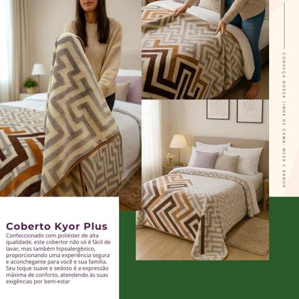 Imagem de Cobertor Jolitex Kyor Plus Microfibra Macio Antialérgico Toque Macio Cobertor Quentinho Alta Qualidade