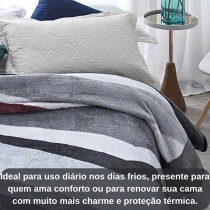 Imagem de Cobertor Jolitex Ternille Kyör plus casal cor cinza com design amalfi