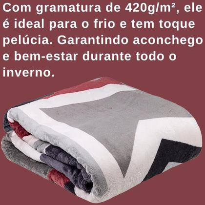 Imagem de Cobertor Jolitex Ternille Kyör plus casal cor cinza com design amalfi