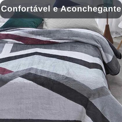 Imagem de Cobertor Jolitex Ternille Kyör plus casal cor cinza com design amalfi