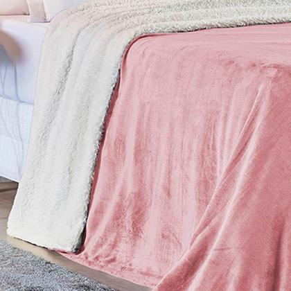 Imagem de Cobertor King Alaska Dupla Face Sherpa-mantinha - Rosa Secreto