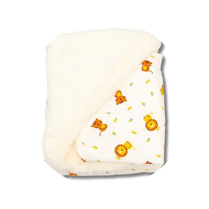 Imagem de Cobertor Kit 2pçs Bebê Wave Berço Azul e Edredom Leão