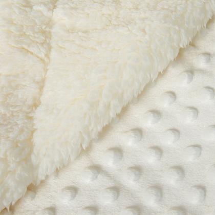 Imagem de Cobertor Kit 2pçs Bebê Wave Berço Azul e Pipoquinha Branco