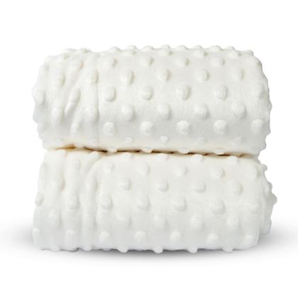 Imagem de Cobertor Kit 2pçs Bebê Wave Berço Azul e Pipoquinha Branco