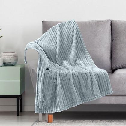 Imagem de Cobertor Kit 2pçs Bebê Wave Berço Azul e Pipoquinha Branco