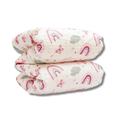 Imagem de Cobertor Kit 2pçs Bebê Wave Berço Rosa e Edredom Arco Íris