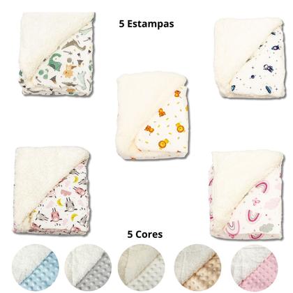 Imagem de Cobertor Kit 3pçs Bebê Wave Berço Rosa e Edredom Rosa