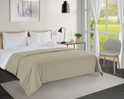 Imagem de Cobertor LANE LINEN 100% algodão, 3 camadas, queen size, branco