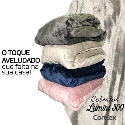 Imagem de Cobertor Lumini 300 Queen Size 2,40m x 2,20m Toque De Seda Quentinho Dupla Face Acabamento Brilhante