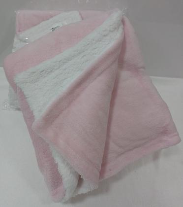 Imagem de Cobertor Luxo Bebê Menina Dupla Face Sherpa / Fleece Inverno