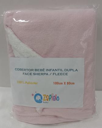 Imagem de Cobertor Luxo Bebê Menina Dupla Face Sherpa / Fleece Inverno