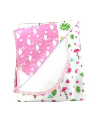 Imagem de Cobertor Manta Bebe Azul Estampado FLAMINGO DENGO  90CM X 1,10 CM