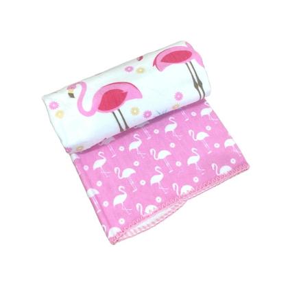 Imagem de Cobertor Manta Bebe Azul Estampado FLAMINGO DENGO  90CM X 1,10 CM
