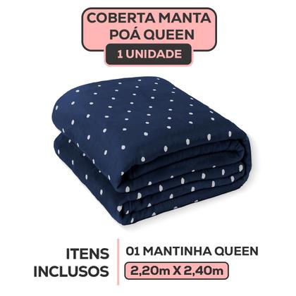 Imagem de Cobertor Manta Casal Queen Size Poá Bolinha Softy 2,40 x 2,20 Avulso Toque Macio Aveludado Coberta Antialergico Fleece Flannel