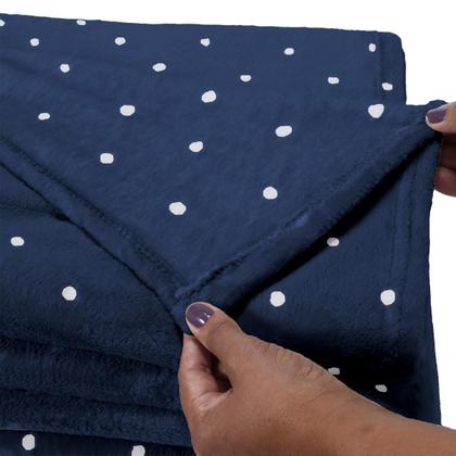 Imagem de Cobertor Manta Casal Queen Size Poá Bolinha Softy 2,40 x 2,20 Avulso Toque Macio Aveludado Coberta Antialergico Fleece Flannel