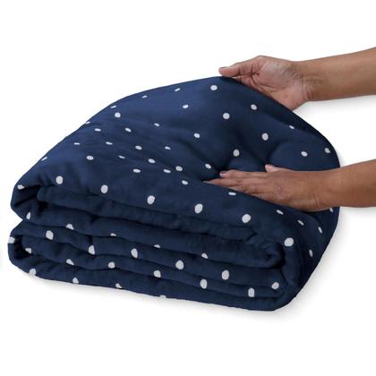 Imagem de Cobertor Manta Casal Queen Size Poá Bolinha Softy 2,40 x 2,20 Avulso Toque Macio Aveludado Coberta Antialergico Fleece Flannel