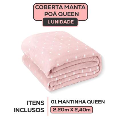 Imagem de Cobertor Manta Casal Queen Size Poá Bolinha Softy 2,40 x 2,20 Avulso Toque Macio Aveludado Coberta Antialergico Fleece Flannel