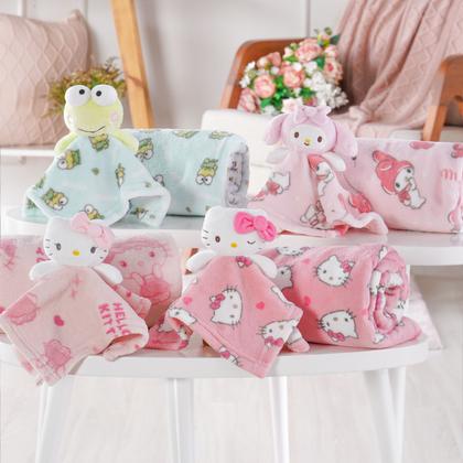Imagem de Cobertor / Manta com naninha Hello Kitty e amigos para bebês e crianças. Macio Antiletárgico Menina Menino
