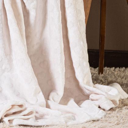 Imagem de Cobertor Manta Encanto Avulso Dupla Face KING em Mantinha Soft Plush Fleece Corações em Alto Relevo Toque de Seda Super Macio Quente