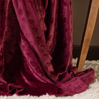 Imagem de Cobertor Manta Encanto Avulso Dupla Face QUEEN em Mantinha Soft Plush Fleece Corações em Alto Relevo Toque de Seda Super Macio Quente