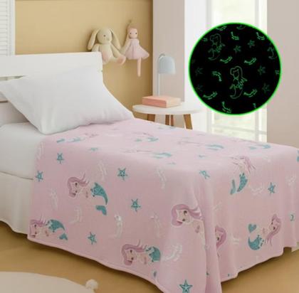 Imagem de Cobertor manta infantil brilha no escuro 2x1,50 varias estampas