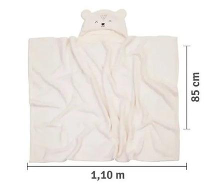 Imagem de Cobertor Manta Microfibra Bebe C/ Capuz Macio Bichos