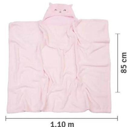 Imagem de Cobertor Manta Microfibra Bebe C/ Capuz Macio Bichos